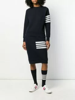 Thom Browne 4-Bar waffle knit sack skirt