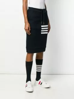 Thom Browne 4-Bar waffle knit sack skirt