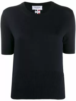 Thom Browne RWB intarsia stripe knitted top