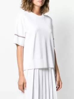 Thom Browne short-sleeved RWB-detail T-shirt