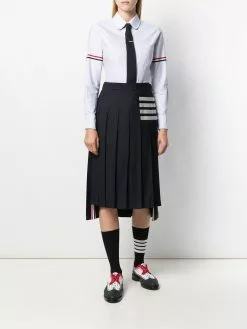 Thom Browne vertical-stripe RWB-detail shirt