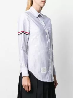 Thom Browne vertical-stripe RWB-detail shirt