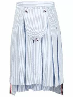 Thom Browne seersucker striped pleated skirt