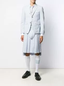Thom Browne seersucker striped pleated skirt
