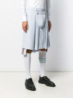 Thom Browne seersucker striped pleated skirt