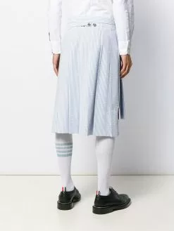 Thom Browne seersucker striped pleated skirt