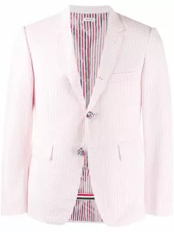 Thom Browne seersucker striped sport blazer