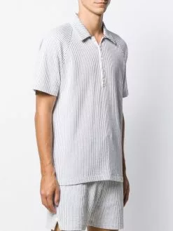 Thom Browne seersucker raglan sleeve polo shirt