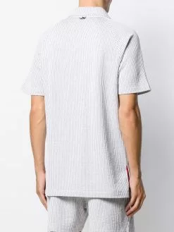 Thom Browne seersucker raglan sleeve polo shirt