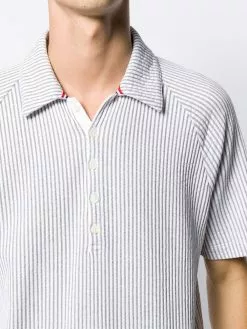 Thom Browne seersucker raglan sleeve polo shirt