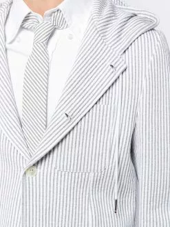 Thom Browne seersucker striped hooded blazer
