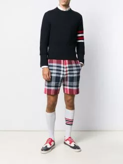 Thom Browne 4-Bar saddle sleeve sweater