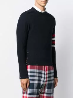 Thom Browne 4-Bar saddle sleeve sweater