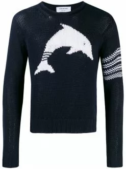 Thom Browne dolphin intarsia 4-Bar jumper