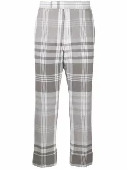 Thom Browne large plaid Madras-print trousers