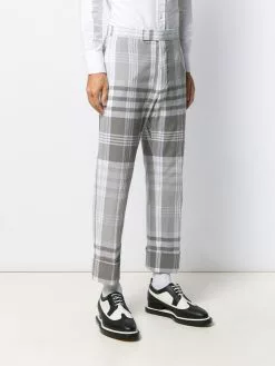 Thom Browne large plaid Madras-print trousers