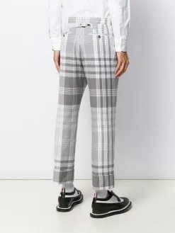 Thom Browne large plaid Madras-print trousers