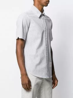 Thom Browne striped short-sleeved seersucker shirt