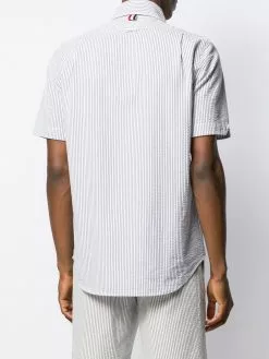 Thom Browne striped short-sleeved seersucker shirt