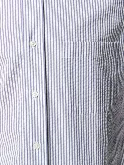 Thom Browne striped short-sleeved seersucker shirt