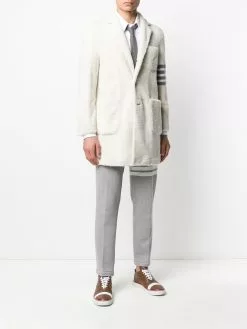 Thom Browne 4-Bar shearling sack overcoat