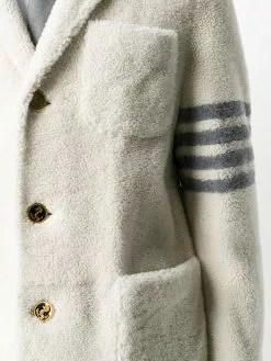 Thom Browne 4-Bar shearling sack overcoat