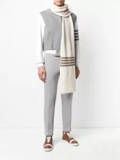 Thom Browne ribbed 4-Bar stripe scarf