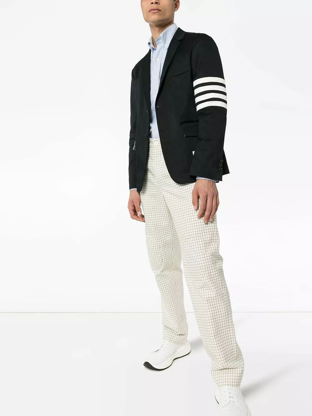 Thom Browne Unconstructed 4 Bar single breasted blazer blazers of men 2 Thom Browne unconstructed 4-Bar single-breasted blazer