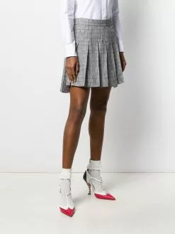 Thom Browne crisp linen pleated miniskirt