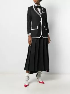 Thom Browne super 120s plain weave pleated skirt
