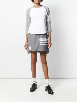 Thom Browne flyweight tech pleated 4-Bar miniskirt