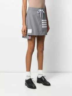 Thom Browne flyweight tech pleated 4-Bar miniskirt