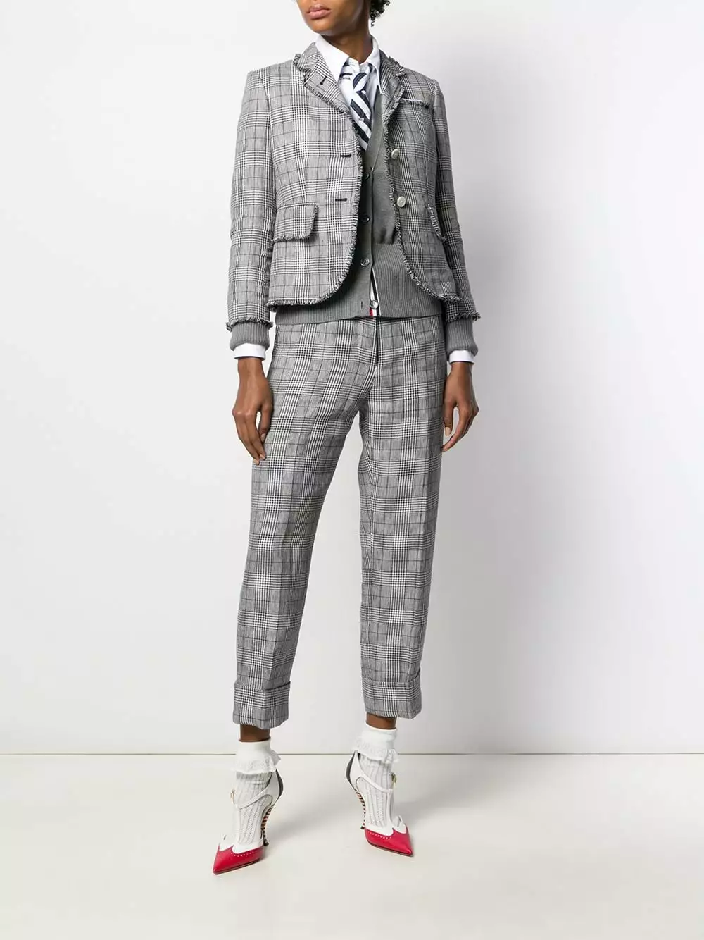 Thom Browne Check print cropped trousers cropped pants of women 2 Thom Browne check print cropped trousers
