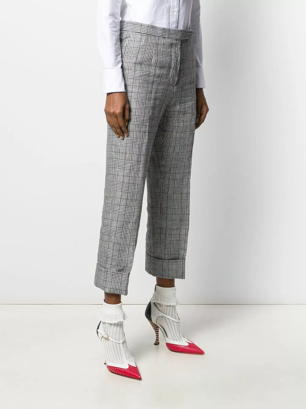 Thom Browne Check print cropped trousers cropped pants of women 3 Thom Browne check print cropped trousers