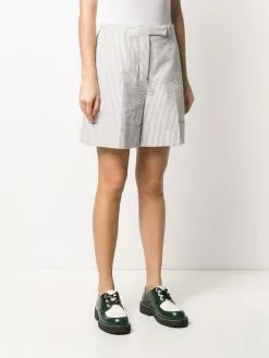 Thom Browne high-waist seersucker shorts