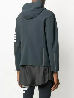 Thom Browne lightweight tech hooded 4-Bar jacket
