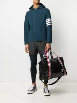 Thom Browne lightweight tech hooded 4-Bar jacket