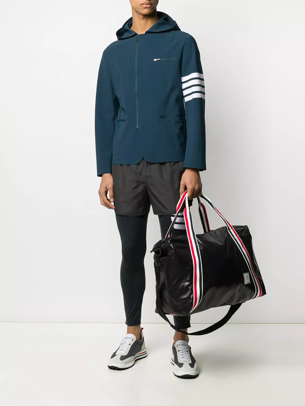 Thom Browne Lightweight tech hooded 4 Bar jacket performance track jackets of men 2 Thom Browne lightweight tech hooded 4-Bar jacket