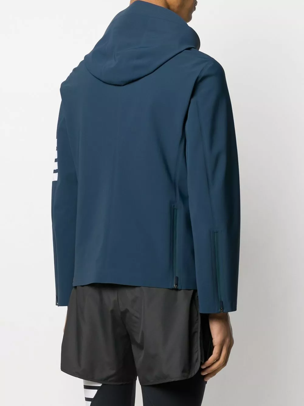 Thom Browne Lightweight tech hooded 4 Bar jacket performance track jackets of men 4 Thom Browne lightweight tech hooded 4-Bar jacket