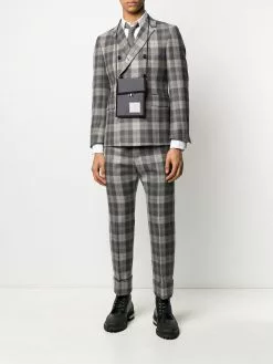 Thom Browne ripstop touch-strap neck pouch