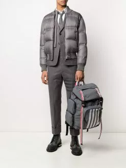 Thom Browne 4-Bar tricolour webbing ripstop backpack