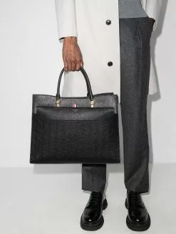 Thom Browne large pebbled Duet tote