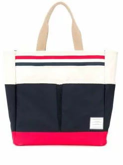 Thom Browne tricolour canvas garden tote