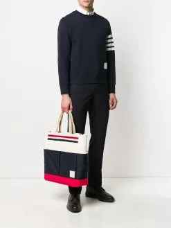 Thom Browne tricolour canvas garden tote