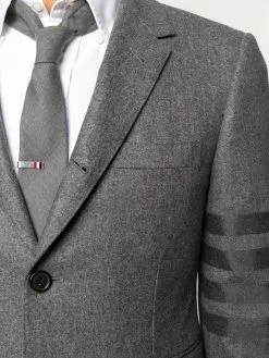 Thom Browne flannel classic tonal 4-bar sport blazer