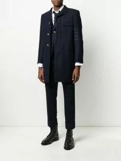 Thom Browne tonal 4-Bar flannel blazer