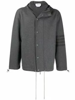 Thom Browne tonal 4-Bar hooded jacket