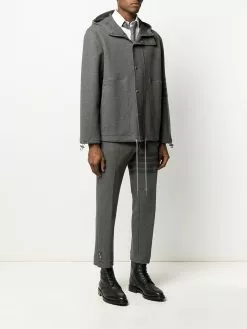 Thom Browne tonal 4-Bar hooded jacket