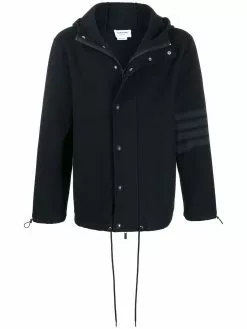 Thom Browne tonal 4-Bar hooded jacket