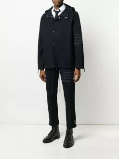 Thom Browne tonal 4-Bar hooded jacket